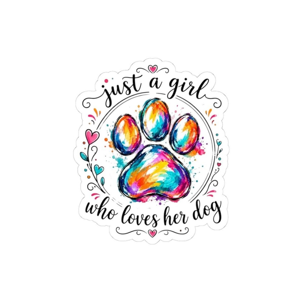 Just a Girl Who Loves Her Dog Sticker, Dog Mom Decal, Colorful Pet Lover Gift